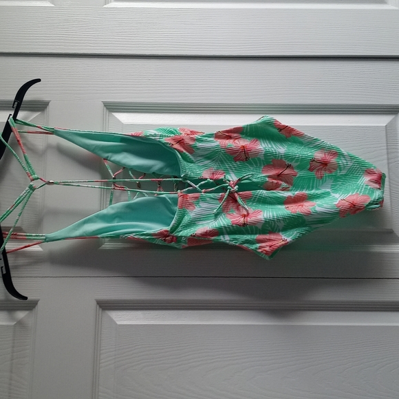 Ymi Floral Lace up swim suit Sz S - Picture 3 of 7